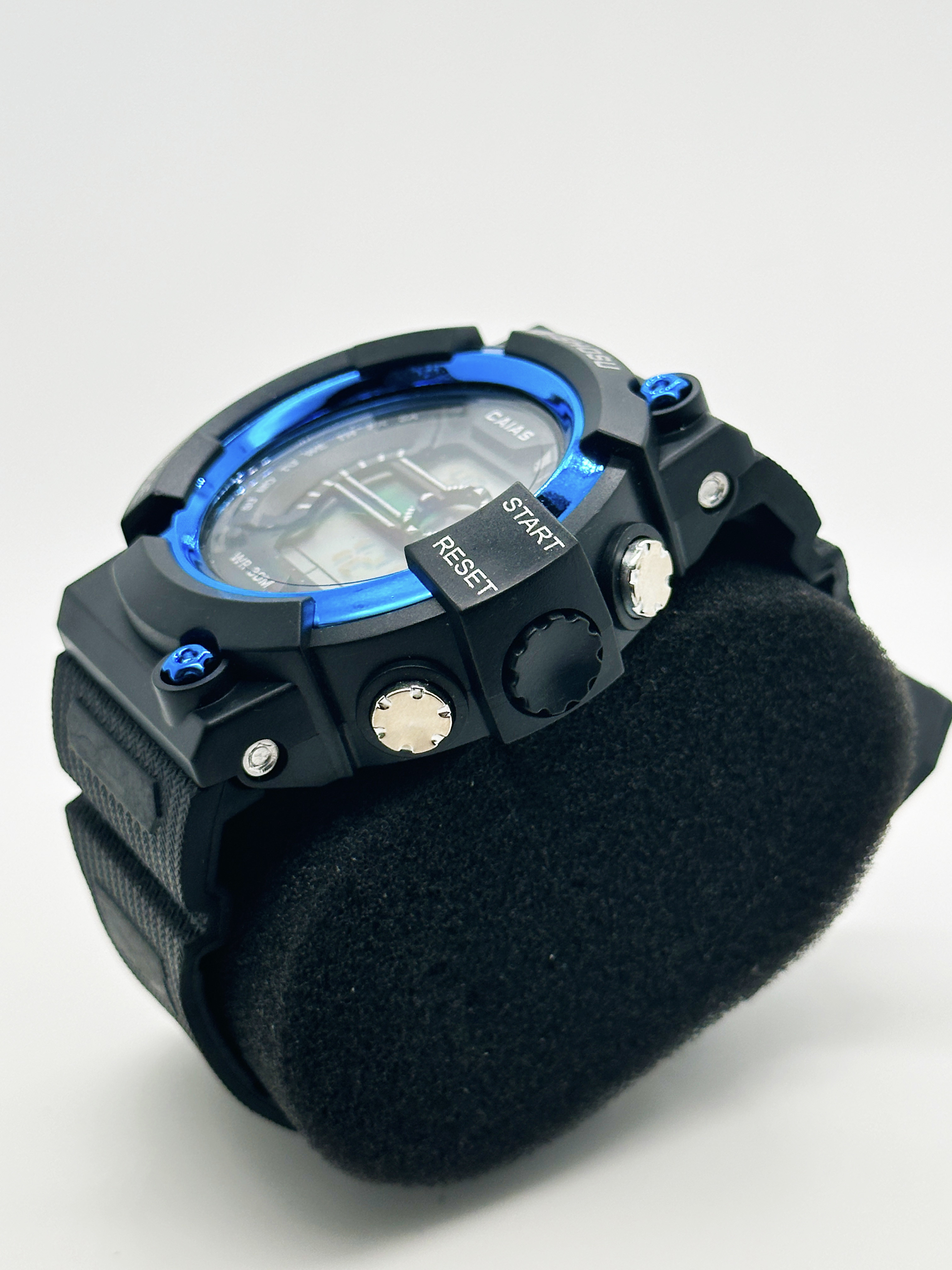Sporty Black Dial Digital Watch with Silicone Band