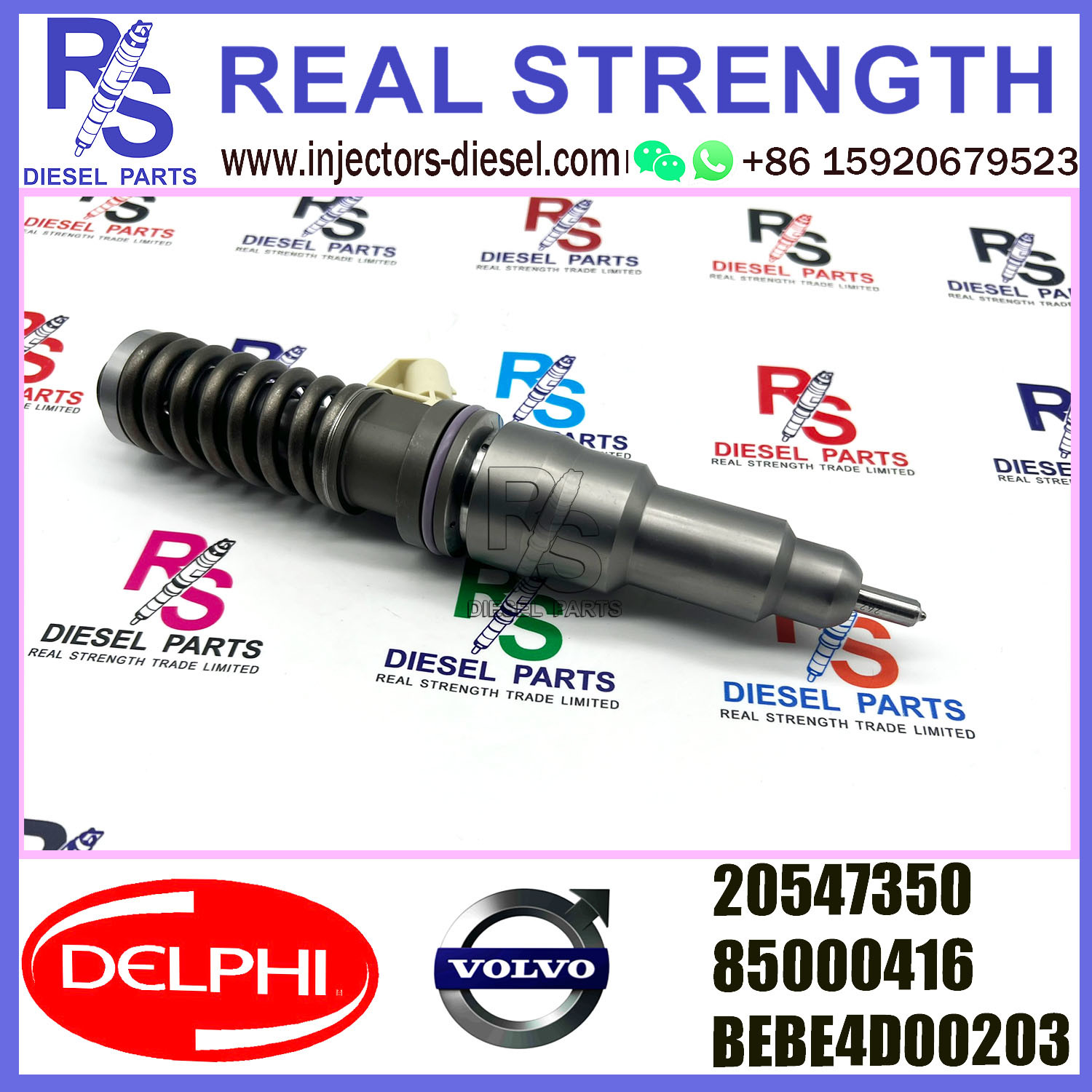 DELPHI 2pin injector 85000416 20547350 BEBE4C00203 Diesel pump Injector V-O-L-V BEBE4C00203 E1 for V-O-L-V FH12 TRUCK