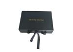 Hot Foil Gold Logo Folding Box Packaging Matte Black For Lingerie
