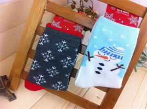 Wholesale Lovely cute cartoon christmas snowman design supersoft cotton dress socks in high warmth from china suppliers