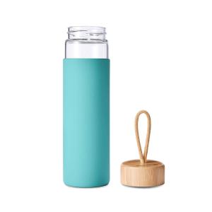 Wholesale Sleek Design Premium School Funky Leak Proof Glass Water Bottle Glass Motivational Water Bottle With Carry Sleeve Easy To Use And Carry from china suppliers