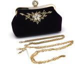 Flora Diamond Black Evening Clutches For Weddings 23cm×9cm×16cm