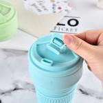 5.5*13cm 12oz Drinkware Bottle Collapsible Silicone Coffee Cup Gift Customizatio