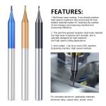 Square Cutting Edge 0.2mm Micro Ball Nose End Mill 2 Flutes 4mm Shank Diameter