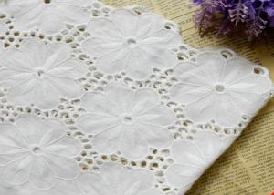 Wholesale Swiss Voile 100% Cotton Lace Fabric , Embroidery Guipure Lace Fabric For Lady Dress from china suppliers
