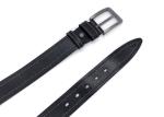 Black Mens Casual Leather Belt 1 1/2” Wide 4MM Thick Alloy Prong Buckle