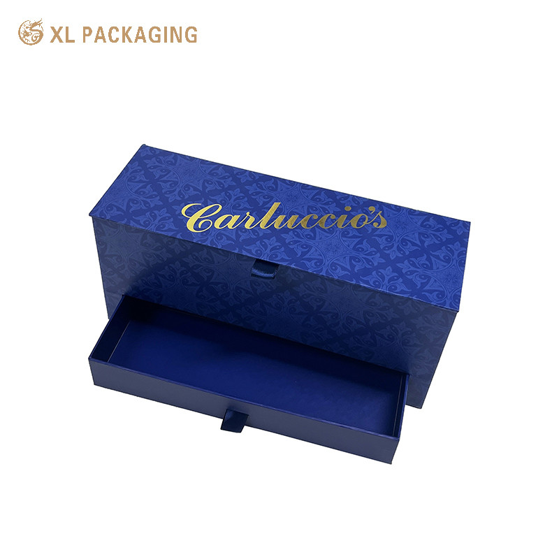 Two Layers Glass Bottle Packaging Box Customized Paper Wine Box With Magnetic Lid