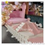 Commercial Party Rental Equipment Pink Inflatable Bounce House Soft Play Pastel