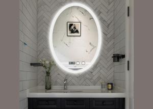 Wholesale Fashion Smart LED Bathroom Mirror Anti Fog Oval Lighted Bathroom Mirror from china suppliers