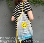 Biodegradable Drawstring Laundry Bag customzied, Logo Printed Poly Hotel, Travel