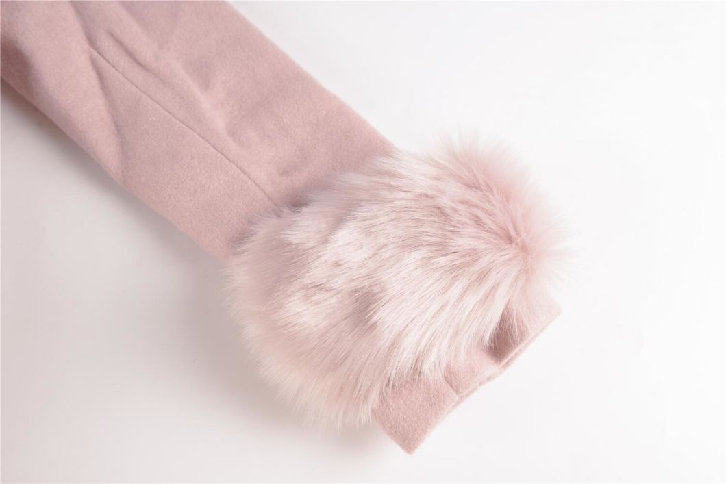 New Design Autumn & Winter Warm Women Pink Long Fur Coats Clothing