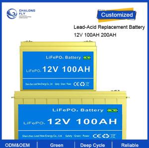 Wholesale 12.8V LiFePO4 Lithium Battery 100AH 200AH for EV Rechargeable Lead Acid Replacement OEM ODM from china suppliers