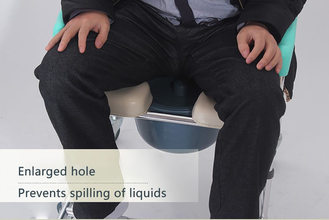 Aluminum Shower Chair Flip up Armrest CE Standard Hospital Adjustable Luxury Commode Chair for Sale Aluminum Commode Chair