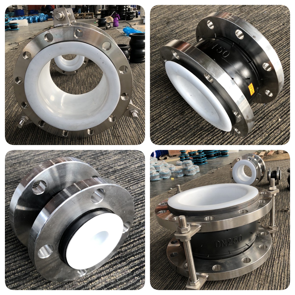 12 Inch Rubber Expansion Joint For Pipe Din Pn16 Dn100 Dn200 Carbon Steel Galvanised Flange Epdm Drainage