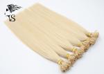 Golden Blonde Colored Human Hair Extensions , Straight U Tip Russian Hair