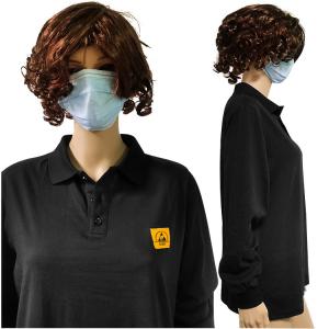 China Cleanroom Washable Anti Static Polo Shirts Long Sleeve PLUS Sizes on sale