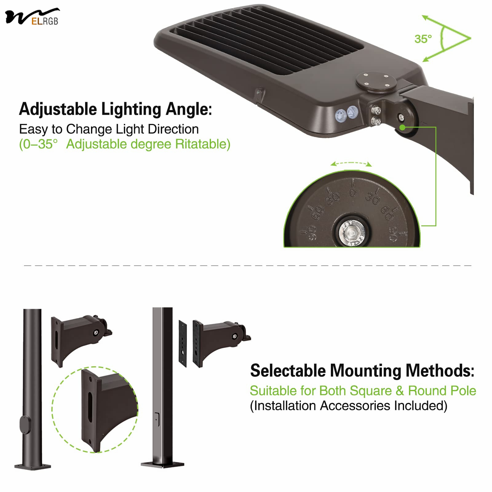 Adjustable Arm Mounted 150LM/W LED Shoebox Light for Commercial Outdoor Illumination