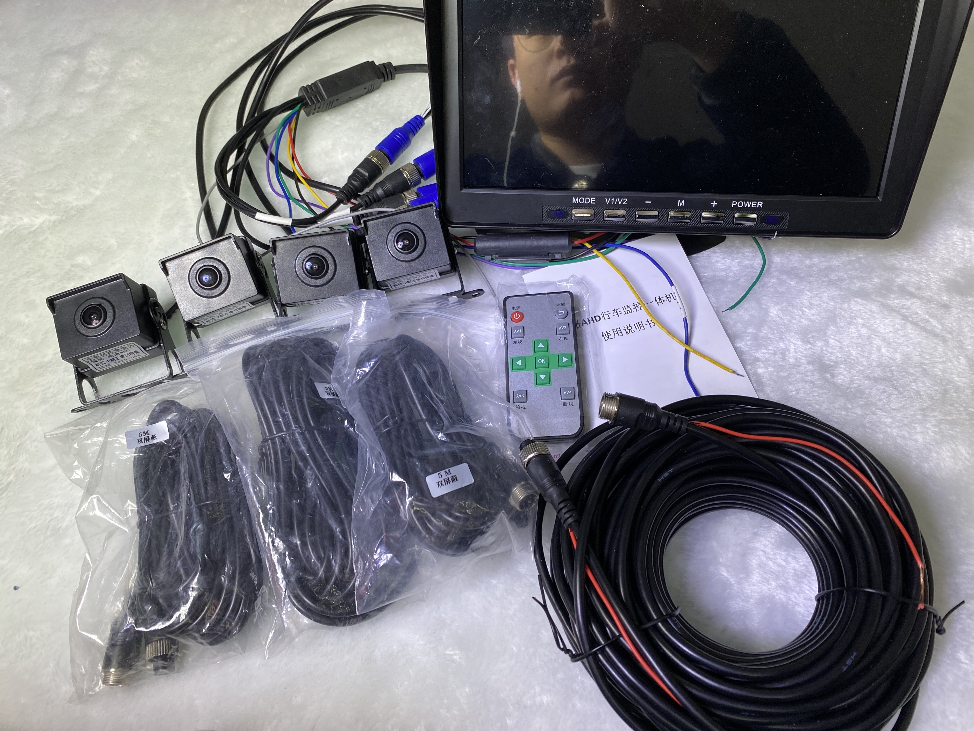 AHD 720P Vehicle Truck 9.66 Inch Screen Dash Cam Recorder DVR 4CH