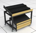movable wood supermarket vegetables display shelf
