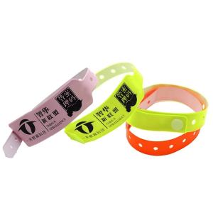 Wholesale Manufacturer Customizable Solid Color Wristband Waterproof Plastic Vinyl Event Wristbands With Logo Barcode from china suppliers