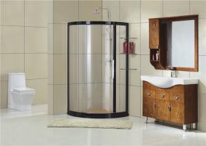 Wholesale Black Aluminum Alloy Framed Shower Boxes Tempered Glass CE Certification with Shelf from china suppliers