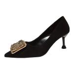 9333-019 Korean Fashion Pointed Shallow Mouth High Heels Net Red Sexy Rhinestone