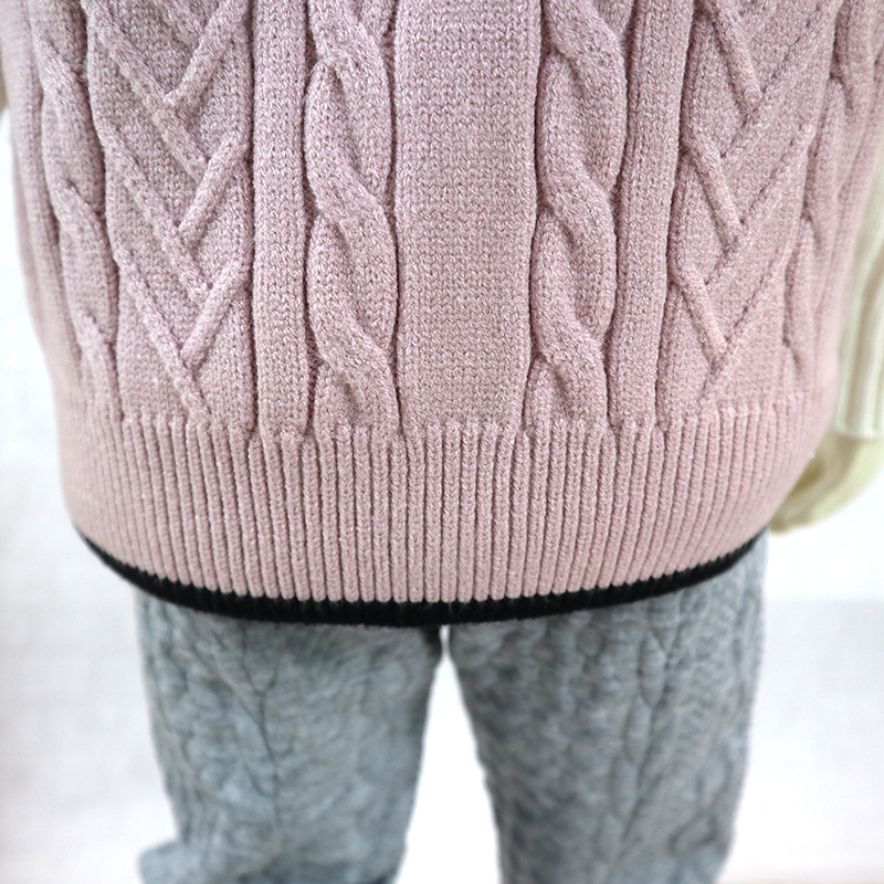 OEM Customized Kids Autumn Winter Children Patch Buttons V-neck Knitted Cardigan Sweater Boys Girls Vest
