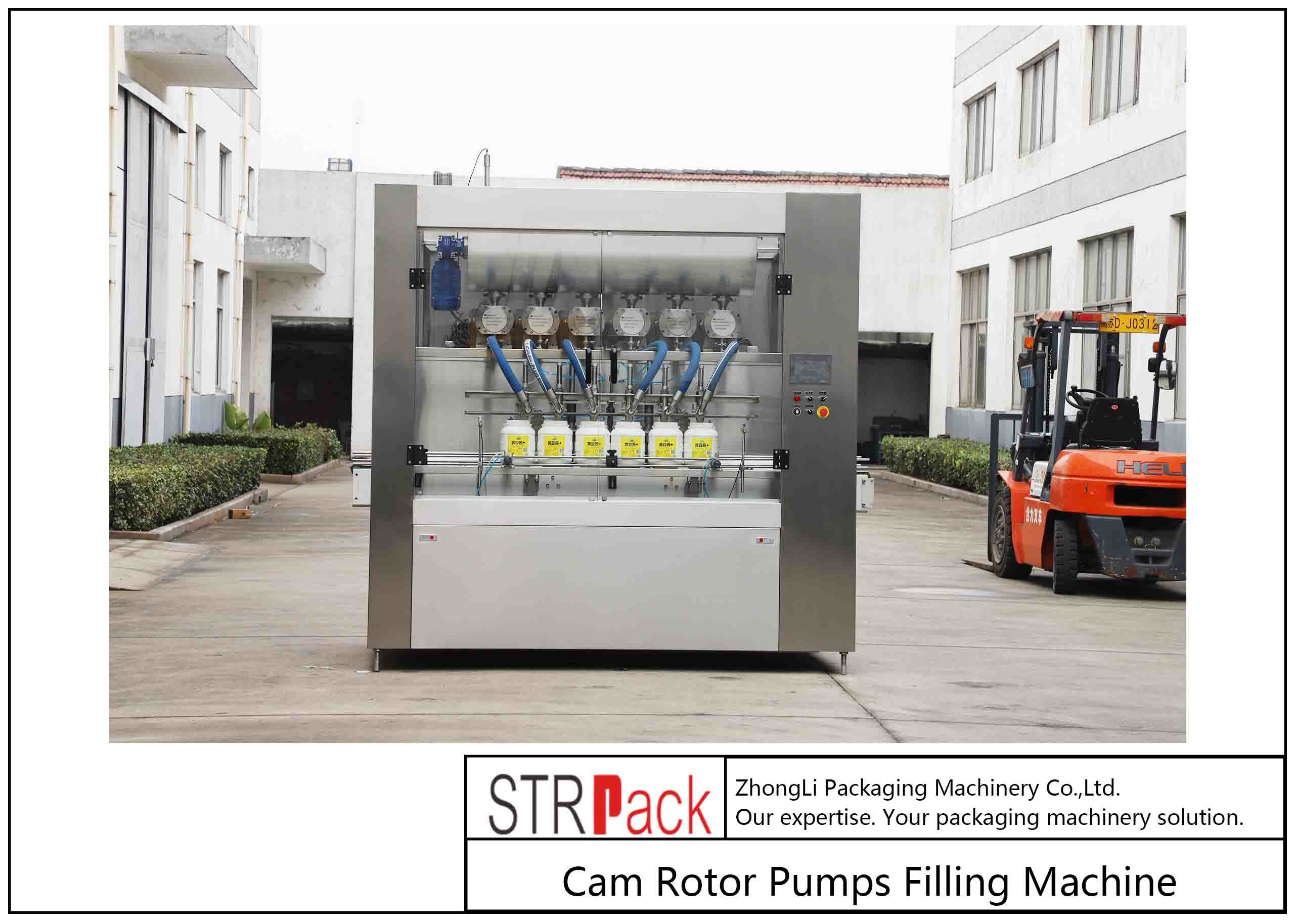 Cam Rotor Pumps Chunk Paste Filling Machine Six Head 380V / 220V