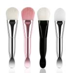 Double Use Nylon Silicone Facial Mask Applicator Makeup Brush White Vegan Face