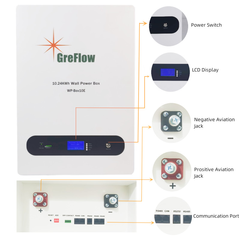 48v 200ah Wall Mounted Solar Battery 10kwh Lifepo4 Lithium Battery