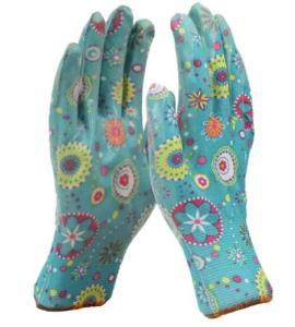 Wholesale Garden Nitrile Coated Gloves Floral Liner Nitrile Palm Gloves Size 9 Size 10 from china suppliers