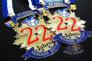 Wholesale Runing Race Sports Enamel Medals Cut Out Effect Sublimated Ribbon Both Size from china suppliers