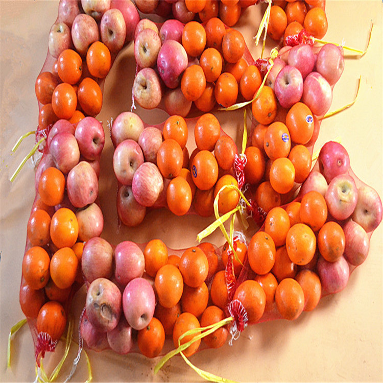 Convenient Tie String Recycled PE Monofilament Mesh Vegetable Bags for Fresh Produce