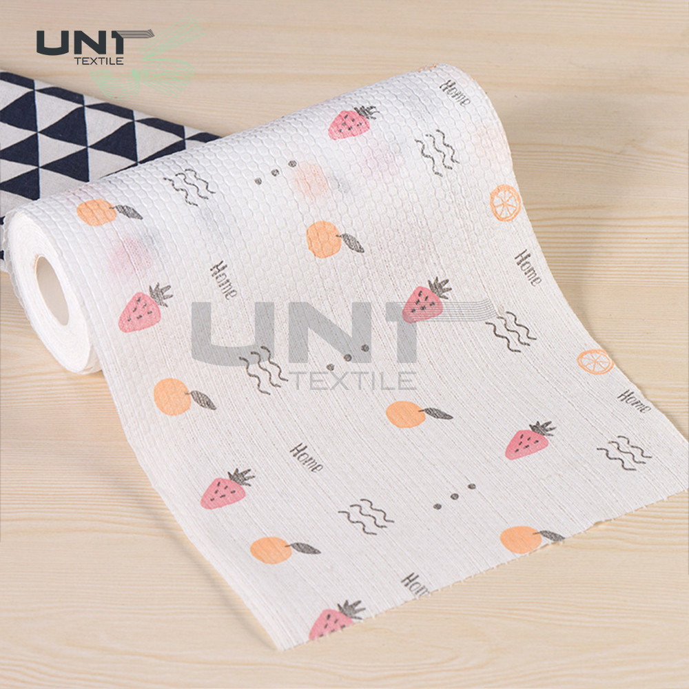 Biodegradable Reusable Spunlace Nonwoven Fabric Bamboo Fiber Towel Cleaning Cloths Roll