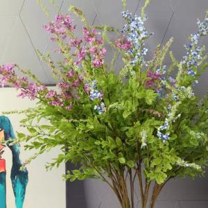 Wholesale Artificial Salvia Grass Small Wild Flower Silk Sage With Flowers for Bridal Bouquet Filler Wedding Indoor Decoration Plants from china suppliers