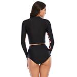 Sunscreen Long Sleeve 2 Piece Swimsuit Round Neck Womens Long Sleeve Surf Suit
