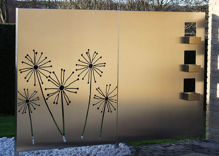 Laser Cutting Decoration Wall Screen In Corten Steel Panel With Dandelion Patterns