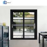 Aluminium alloy sliding glass balcony sliding door black French style aluminum