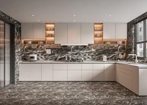 Wholesale European Style Lighting Wall Shelf Liner Plywood White Minimalist Kitchen Cabinet from china suppliers