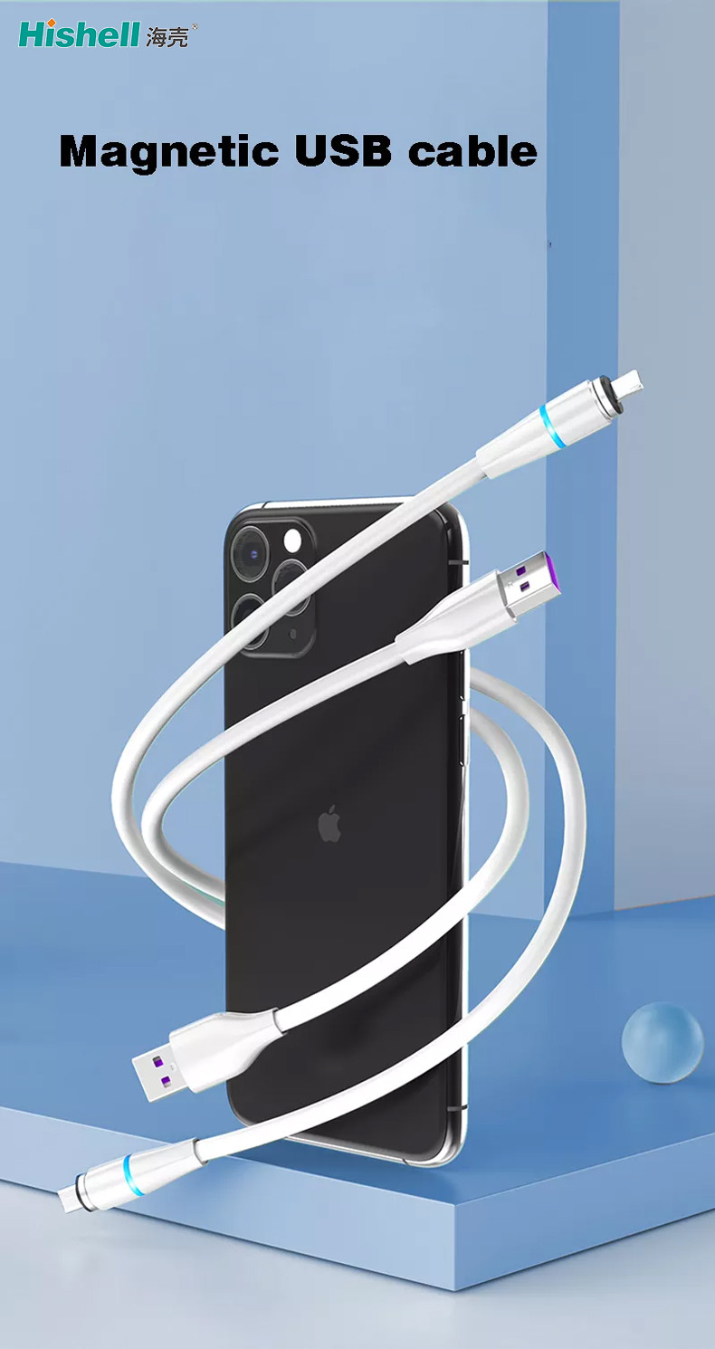 Length 1.2M PVC Magnet Charging Cable , Multicolor 3 In One Magnetic Cable