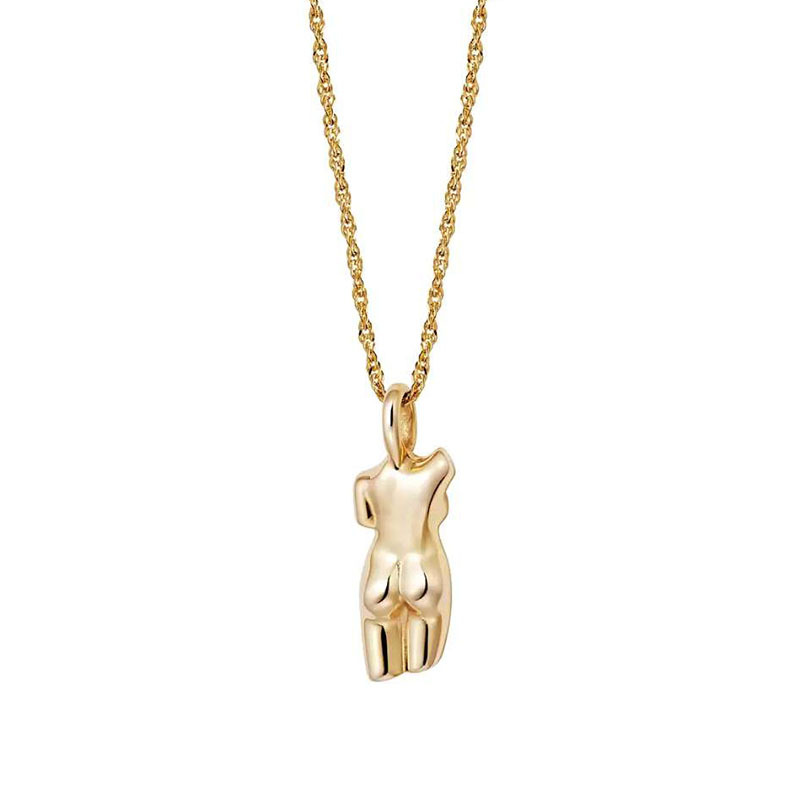 OEM 18in 18K Gold Plated Pendant Girls Jewelry Body Shape Necklace