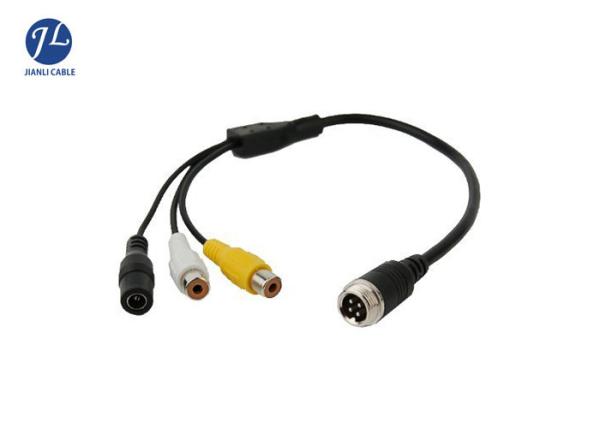 Male To Female 4 Pin Aviation Cable To RCA Video Audio Connectors Automotive