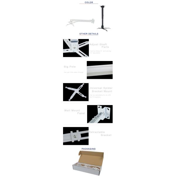 Fixed Focus Projector Mounting Bracket , Compact Motorized Projector Mount