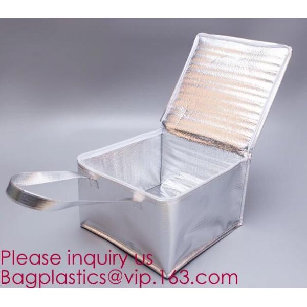 Outdoor square aluminum foil food thermal freezer cooler lunch insulation bag,Foil Cooler Bag Thermal Bag for Fruit Choc