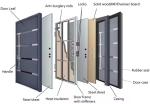 Commercial Clear Glass Front Pivot Iron Door with Steel and Aluminum Graphic