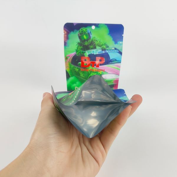 Custom Logo UV Holographic 3.5g Die Cut Sparkling Moisture Proof Food Grade Stand up Mylar Pouch