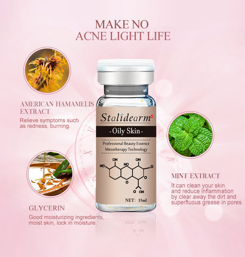 Organic Herbal Serum Anti Acne Customized Label Dermapen Face Essence For Oily Skin