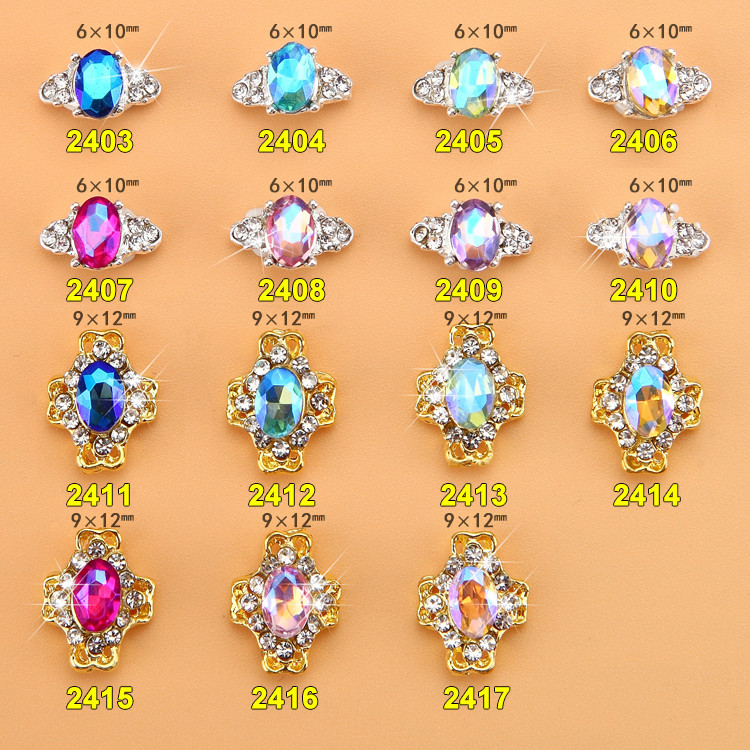 Hot NEW Wholesale Alloy Jewelry 3D Nail Art Jewelry Nail rhinestones Sticker Supplier Number ML2403-2417