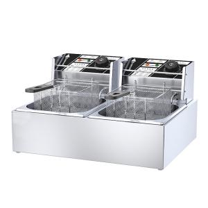 Wholesale 2 Tank 12L Electric Fryer Commercial Oil Outlet Deep Fryer 6L Oil Basin for Food Shop from china suppliers