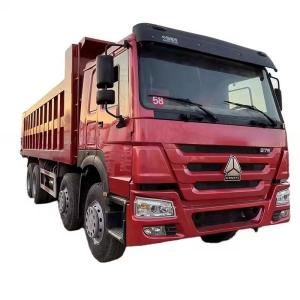 Wholesale 50 Ton 12 Wheels Sinotruk Dump Truck Used Howo 371 375 420 HP Tipper Truck 8X4 Red from china suppliers